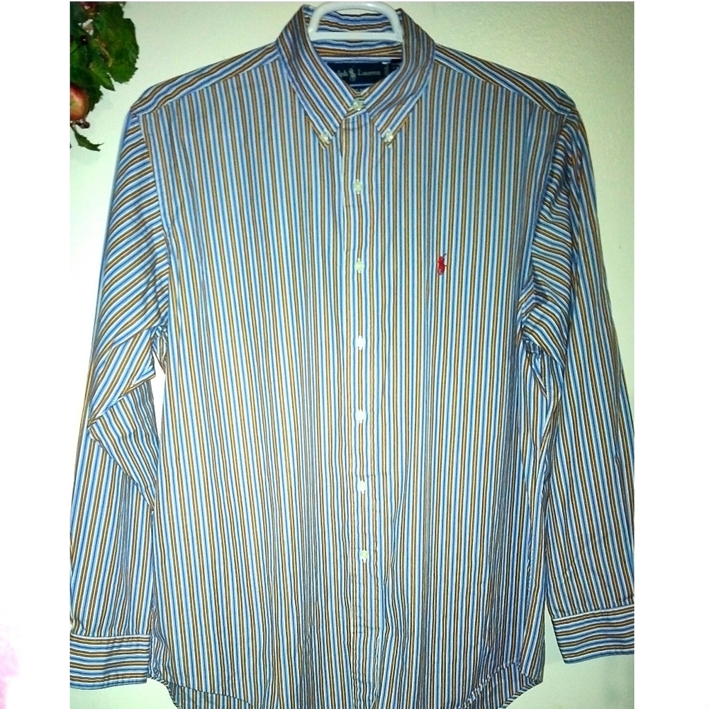 POLO BY RALPH LAUREN MEN'S SIZE LARGE BUTTON-DOWN SHIRT